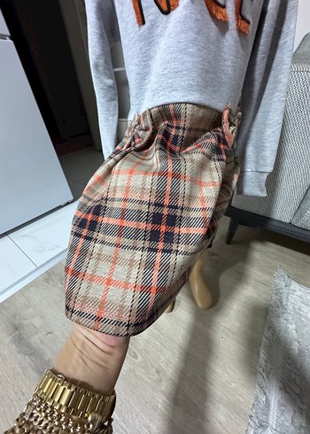 24-36 Ay Beden Kız Çocuk Gri Uzun Kollu Triko Elbise