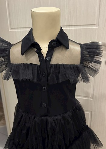 Diğer Siyah Fırfırlı Gotik Çocuk Elbisesi