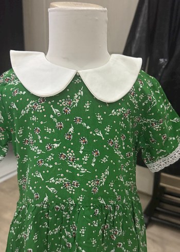 Yeşil Dantelli Bohem Kız Elbise - Görsel 2