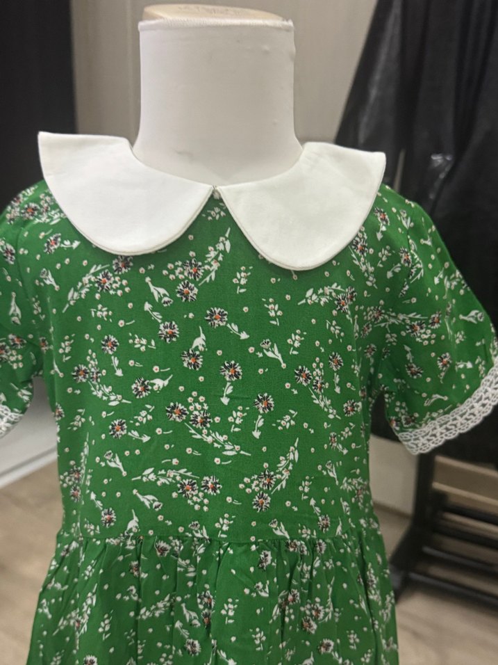 Yeşil Dantelli Bohem Kız Elbise - Görsel 2