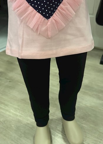 Kız Çocuk Pembe Fırfırlı Kısa Kollu Tişört - Görsel 3