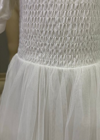 Kız Çocuk Beyaz Pamuklu  Elbise 4 yaş tır etiket 3 olabil - Görsel 4