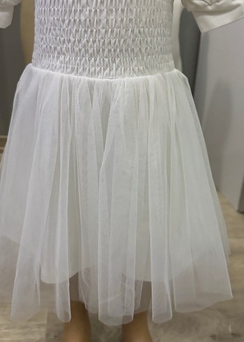 Kız Çocuk Beyaz Pamuklu  Elbise 4 yaş tır etiket 3 olabil - Görsel 2