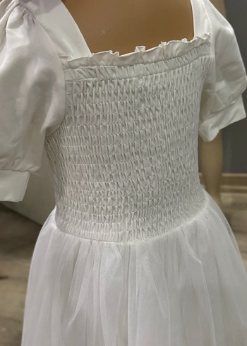 Kız Çocuk Beyaz Pamuklu  Elbise 4 yaş tır etiket 3 olabil - Görsel 5