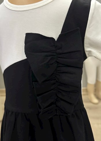 Kız Çocuk Siyah Beyaz Pilili Elbise 4 yaş olur - Görsel 5