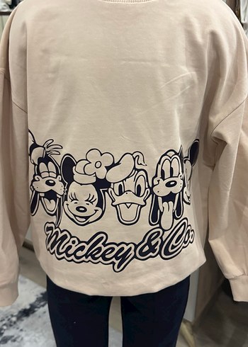 Bej Mickey & Co. Baskılı Kız Sweatshirt - Görsel 3