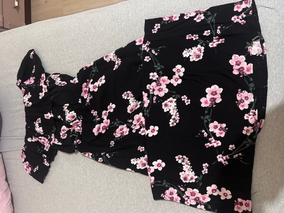 Uzun Boy Çiçekli Straplez Hamile Elbisesi - Görsel 3