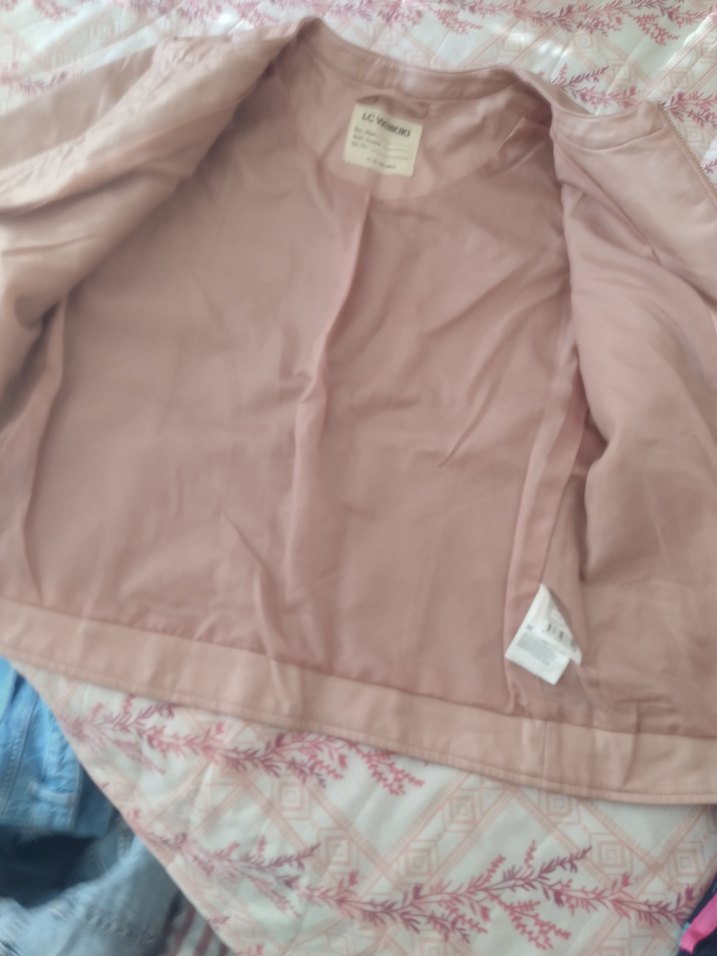 Bej kız cocuk Deri Ceket, Fermuarlı, İnce Kesim - Görsel 4