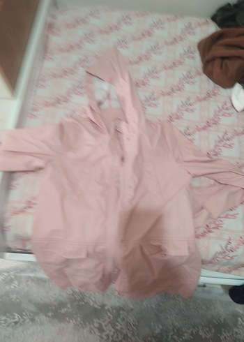 Kız Çocuk Pembe Düğmeli Yağmurluk - Görsel 4