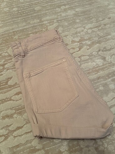 xs Beden pembe Renk H&M yüksek bel pembe şort