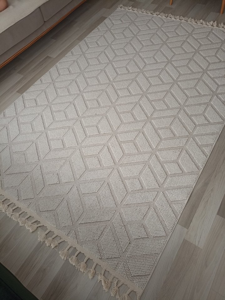 4m2 krem Gri Dokulu Halı - Görsel 2