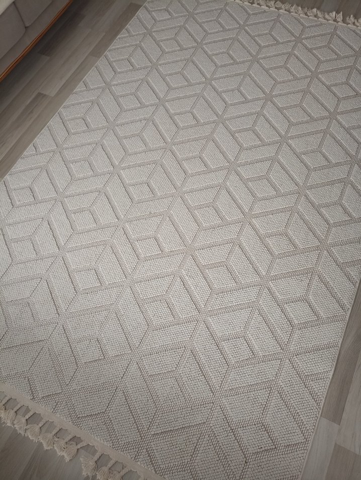 4m2 krem Gri Dokulu Halı - Görsel 3