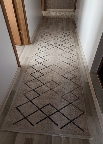 Bej siyah Kareli Modern Halı - Görsel 6