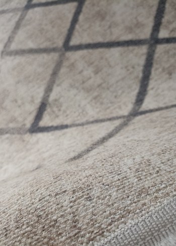 Bej siyah Kareli Modern Halı - Görsel 4