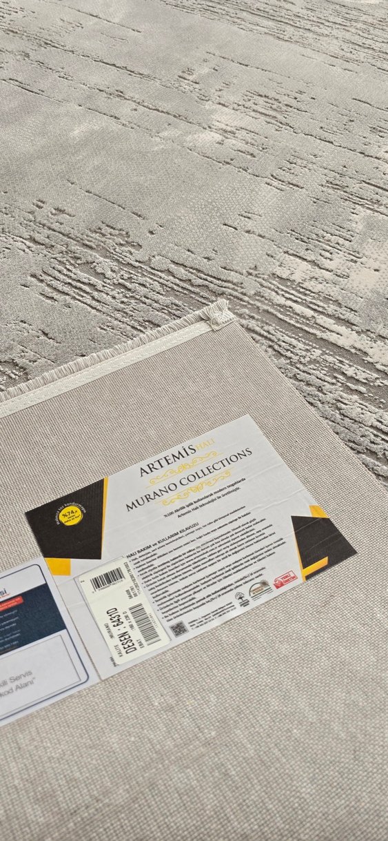 Gri Modern Düz Sıfır Halı - Görsel 2