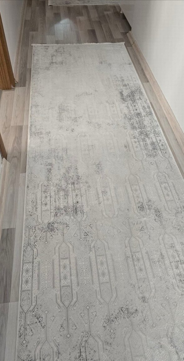 Gri Modern Desensiz Halı 100x300 yolluk - Görsel 2