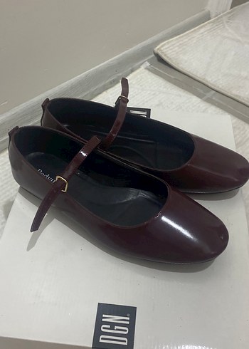 Bordo Tokalı Stiletto Topuklu Kadın Babet
