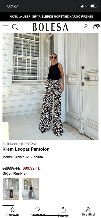Leopar desenli pantolon