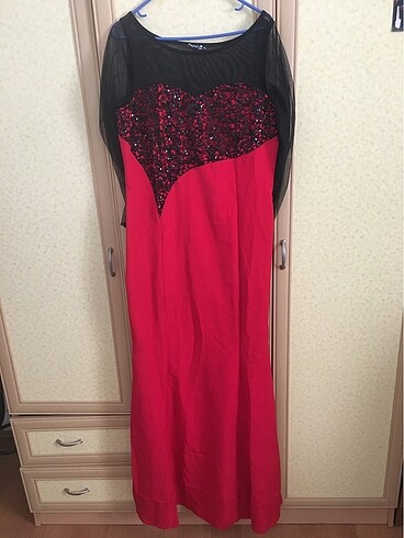 xl Beden kırmızı Renk Abiye elbise