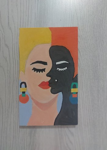 Renkli Kadın Portresi Tablosu