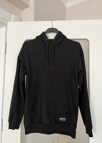 Siyah Oversize Kapüşonlu Sweatshirt