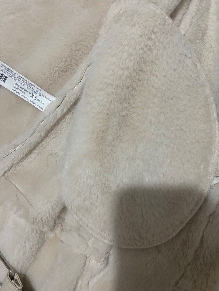 Kürklü Bej Süet Kadın Ceket - Görsel 5