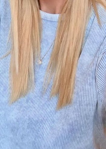 Gri Batik Desenli Denim Mini Etek ve üst - Görsel 3