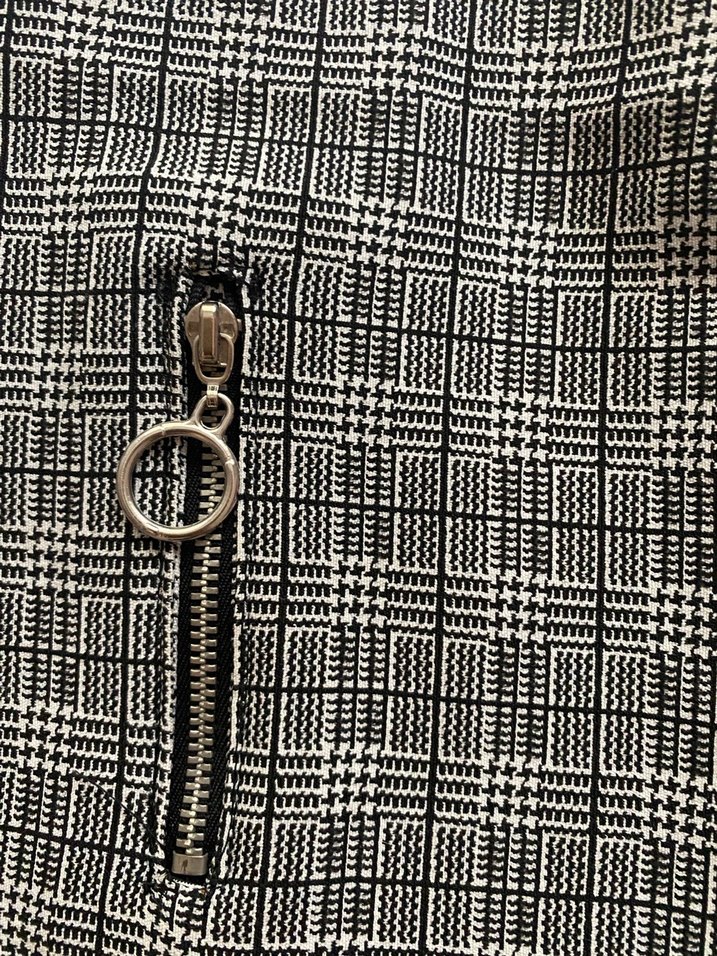 Gri Ekoseli Fırfırlı Midi Mini Etek - Görsel 2