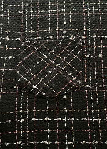 Düğmeli Siyah Kareli salopet - Görsel 3