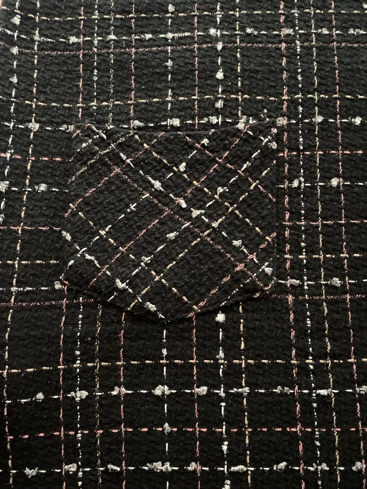 Düğmeli Siyah Kareli salopet - Görsel 3