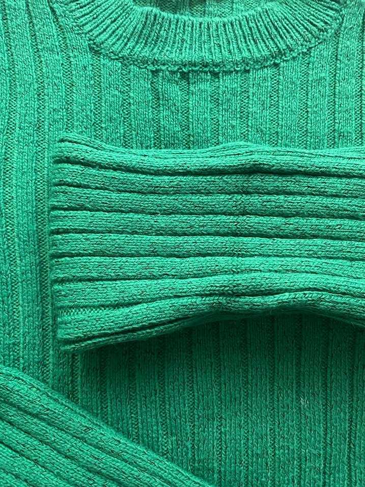 Yeşil Örgü Boğazlı Kadın Kazak - Görsel 3