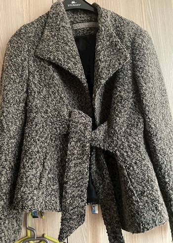 Gri Kısa Yün ceket - Görsel 2