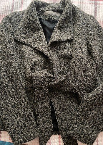 Gri Kısa Yün ceket - Görsel 4