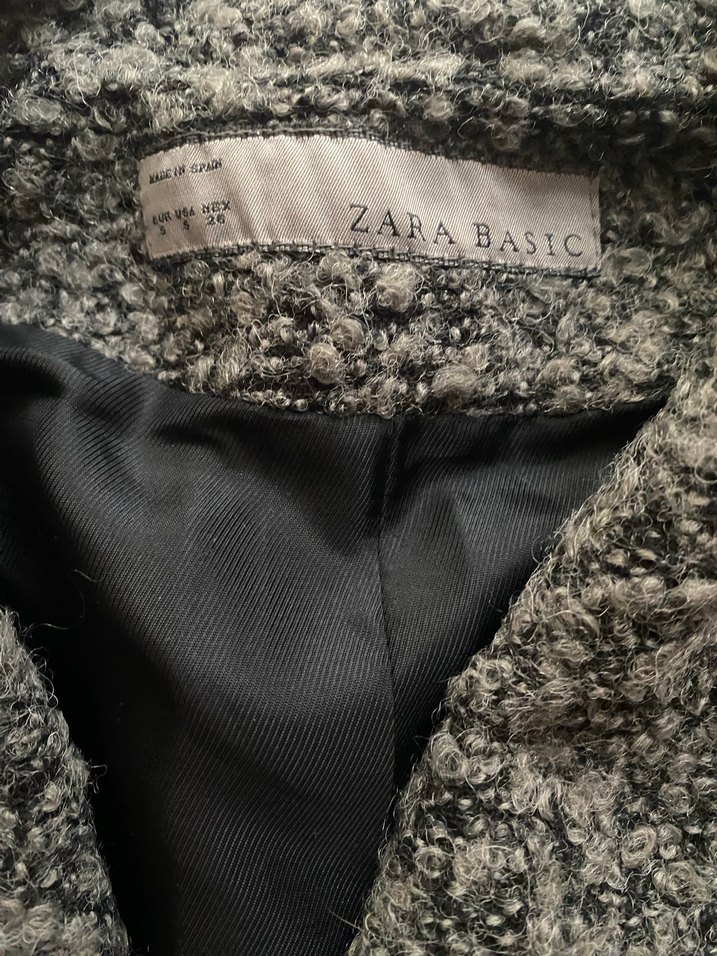 Gri Kısa Yün ceket - Görsel 3