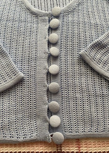 Gri Örgü Kadın Hırka, Midi Boy, Bohem Stil - Görsel 2