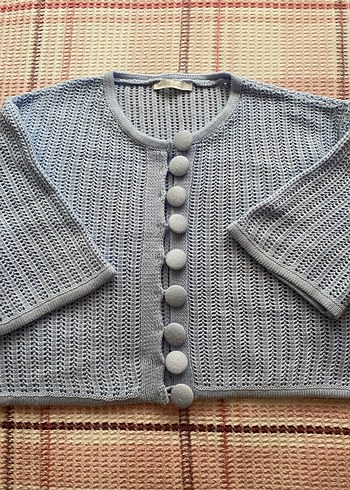 Gri Örgü Kadın Hırka, Midi Boy, Bohem Stil - Görsel 3