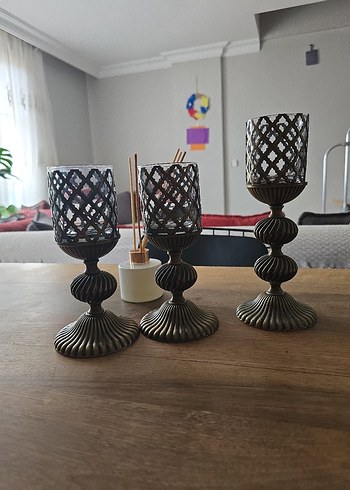 Gold eskitme Metal Mumluk Seti