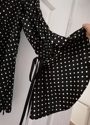 Saten Puantiyeli Gömlek - Görsel 6