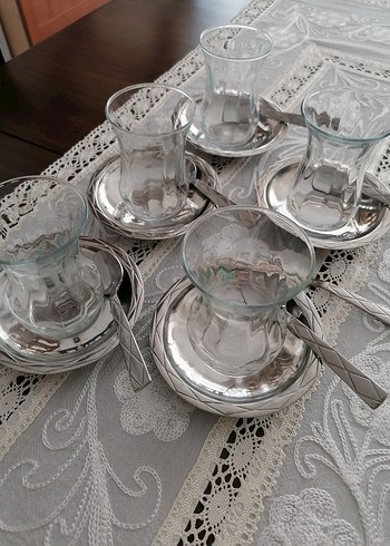 Safir Marka Çelik Çay Tabağı ve Kaşık Seti - Görsel 6