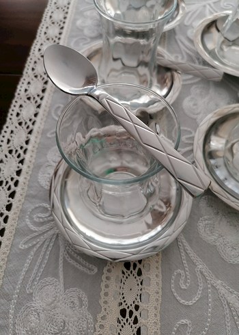 Safir Marka Çelik Çay Tabağı ve Kaşık Seti - Görsel 8