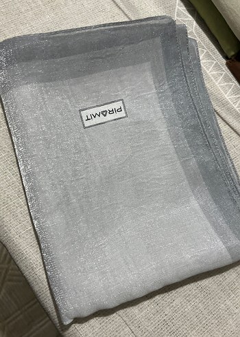 Gri Şeffaf Keten Kadın Şal