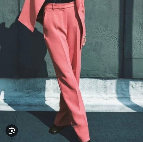 Zara pembe maskülen geniş paça pantolon
