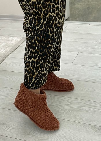 Örgü Ev Ayakkabısı Panduf - Görsel 6