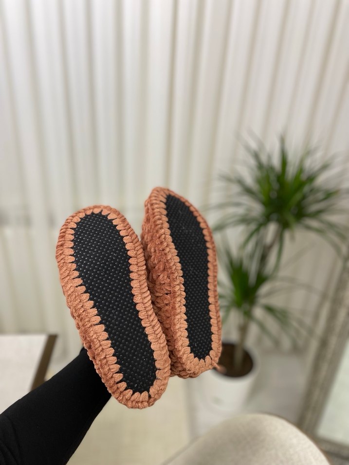 Örgü Ev Ayakkabısı Panduf - Görsel 5