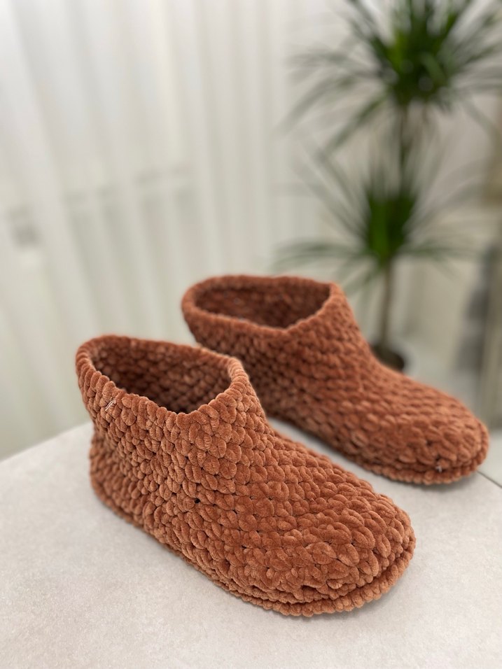 Örgü Ev Ayakkabısı Panduf - Görsel 2