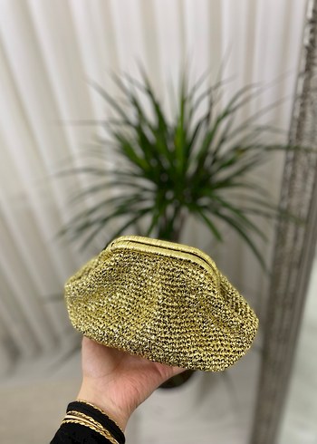 Clutch Gold Metalik Çanta - Görsel 3