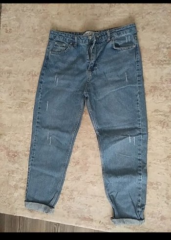 Gri Mavi Loose mom jeans Pantolon