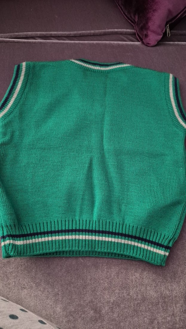 Erkek Çocuk Yeşil Triko V Yaka Süveter - Görsel 2