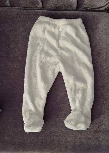 Kız Çocuk Beyaz Kapüşonlu Kürklü Ceket - Görsel 2