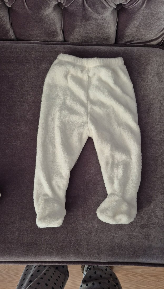 Kız Çocuk Beyaz Kapüşonlu Kürklü Ceket - Görsel 2